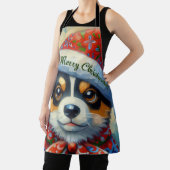 Kerst Corgi Hond Puppy Kerstman Hoed Seizoensgebon Schort (Insitu)