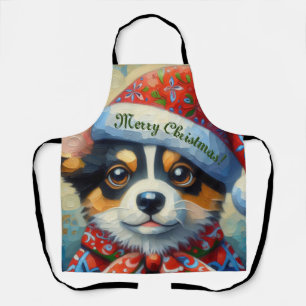 Kerst Corgi Hond Puppy Kerstman Hoed Seizoensgebon Schort