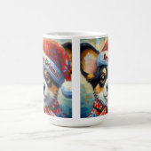 Kerst Corgi Hond Puppy w / Santa Hoed Koffiemok (Center)