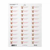 Kerst Corgi Hond Retouradres Labels (Full Sheet)