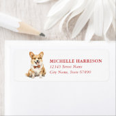 Kerst Corgi Hond Retouradres Labels (Insitu)