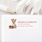 Kerst Corgi Hond Retouradres Labels (Insitu)