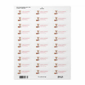 Kerst Corgi Hond Retouradres Labels (Full Sheet)