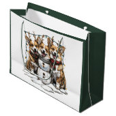 Kerst Corgi Honden Sneeuwman Groot Cadeauzakje (Voorkant Gekanteld)