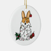 Kerst-Corgi-keramische sierbloem Keramisch Ornament (Rechts)