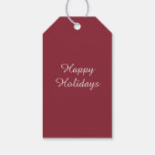 Kerst Corgi Kerstmannenhoed Diep Cranberry Cadeaulabel (Achterkant)