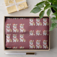 Kerst Corgi Kerstmannenhoed Diep Cranberry