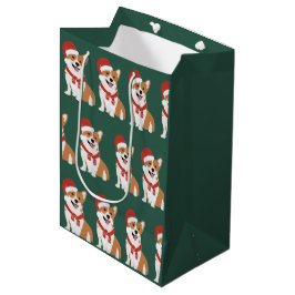 Kerst Corgi Kerstmannenhoed - Rijke Bosgroen Medium Cadeauzakje