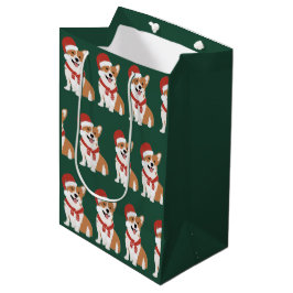Kerst Corgi Kerstmannenhoed - Rijke Groenblijvende Medium Cadeauzakje