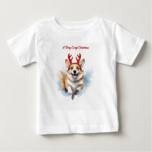 Kerst Corgi met rendiergewei springen