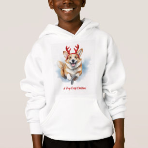 Kerst Corgi met rendiergewei springen