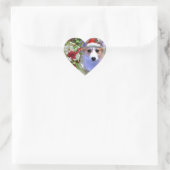 Kerst Corgi Puppy in wit Lijst Hart Sticker (Tas)
