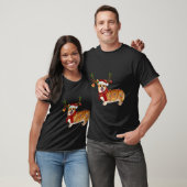 Kerst Corgi Rendier Licht Kerstcadeaus T-shirt (Unisex)