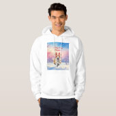 Kerst Corgi Rendiergewei springen in de sneeuw Hoodie (Voorkant volledig)