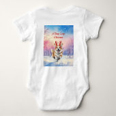 Kerst Corgi Rendiergewei springen in de sneeuw Romper (Achterkant)