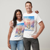 Kerst Corgi Rendiergewei springen in de sneeuw T-shirt (Unisex)