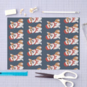 Kerst Corgi Rijk Gesofisticeerd Winter Navy Tissuepapier (Craft)