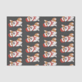 Kerst Corgi Rijk Houtskool Elegant Speels Tissuepapier (Voorkant)