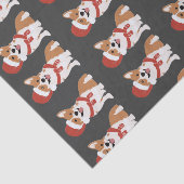 Kerst Corgi Rijk Houtskool Elegant Speels Tissuepapier (Detail)