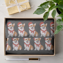 Kerst Corgi Rijk Houtskool Elegant Speels Tissuepapier