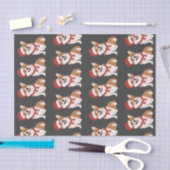 Kerst Corgi Rijk Houtskool Elegant Speels Tissuepapier (Craft)