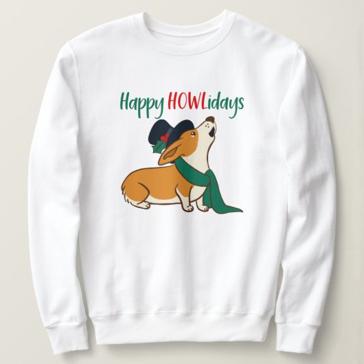 Kerst Corgi Zingende Sweater (Design voorkant)