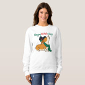 Kerst Corgi Zingende Sweater (Voorkant volledig)