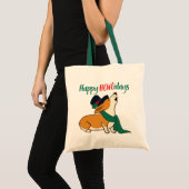 Kerst Corgi Zingt Boodschappentas Tote Bag (Voorkant (product))