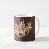 Kerst corgi's koffiemok (Voorkant rechts)