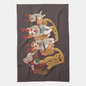 Kerst corgi's theedoek (Verticaal)