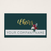 Kerst Corporate Party Donkergroene Drink Ticket Visitekaartje (Voorkant)