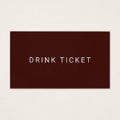 Kerst Corporate Party Donkerrood Drink Ticket Visitekaartje (Achterkant)