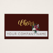 Kerst Corporate Party Donkerrood Drink Ticket Visitekaartje (Voorkant)