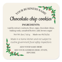 Kerst Cottage Wet Ingredientenlabel