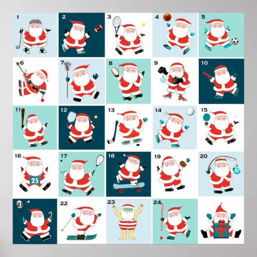 Kerst Countdown Adventkalender Poster (Voorkant)