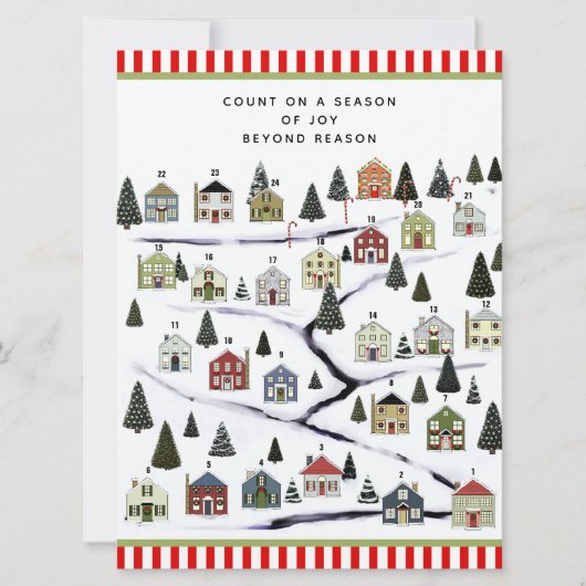 Kerst Countdown Adventkalenderkaarten Feestdagenkaart (Voorkant)