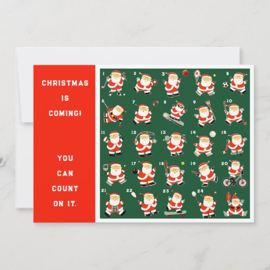 Kerst Countdown Kalender Feestdagenkaart (Voorkant)