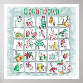 Kerst Countdown Kalender Poster
