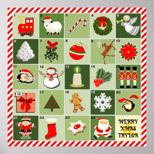 Kerst Countdown Poster (Voorkant)