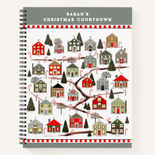 Kerst Countdown Vakantieplanner Notitieboek (Voorkant)