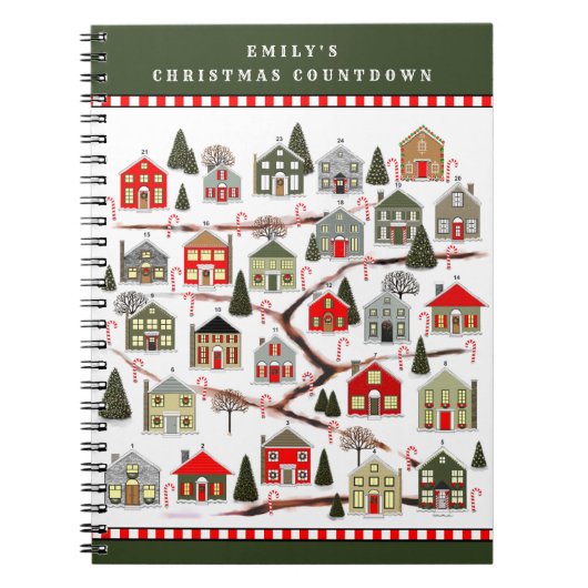 Kerst Countdown Vakantieplanner Notitieboek (Voorkant)