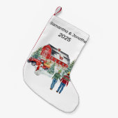 Kerst Country Barn Winter Kleine Kerstsok (Voorkant (Hangend))