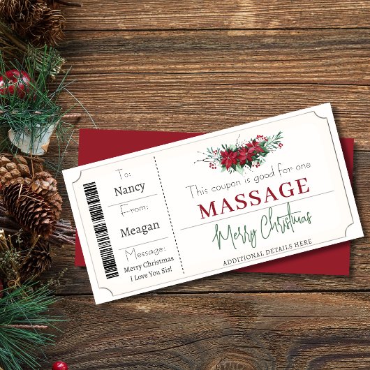 Kerst coupon cadeaubon sjabloon 