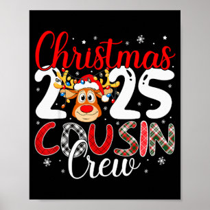Kerst Cousin Crew 2025 Matching Familie Xmas Pyjam Poster