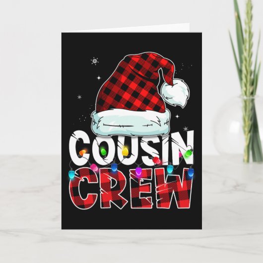 Kerst Cousin Crew Buffalo Rode Geruite Pyjama Fa Kaart (Voorkant)