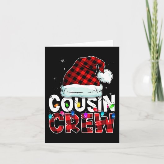 Kerst Cousin Crew Buffalo Rode Geruite Pyjama Fa Kaart (Voorkant)