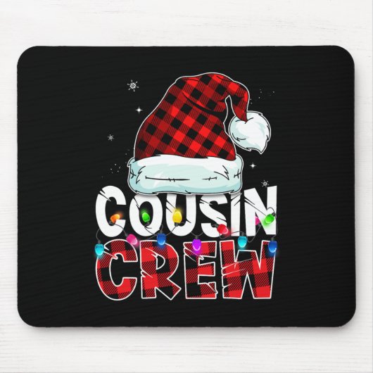 Kerst Cousin Crew Buffalo Rode Geruite Pyjama Fa Muismat (Voorkant)