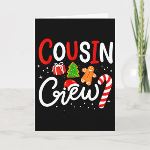 Kerst Cousin Crew Grappige Santa Hoed Licht Kinder Kaart