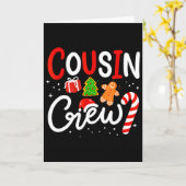 Kerst Cousin Crew Grappige Santa Hoed Licht Kinder Kaart (Gele Bloem)