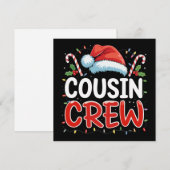 Kerst Cousin Crew Kerstman Hoed Feestdagenkaart (Voorkant / Achterkant)